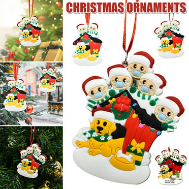 Zlolia 2020 Santa Claus Ornaments,Personalized Santa Claus Ornaments with Mask,Christmas Tree Decoration Pendant for Family Bring Good Luck